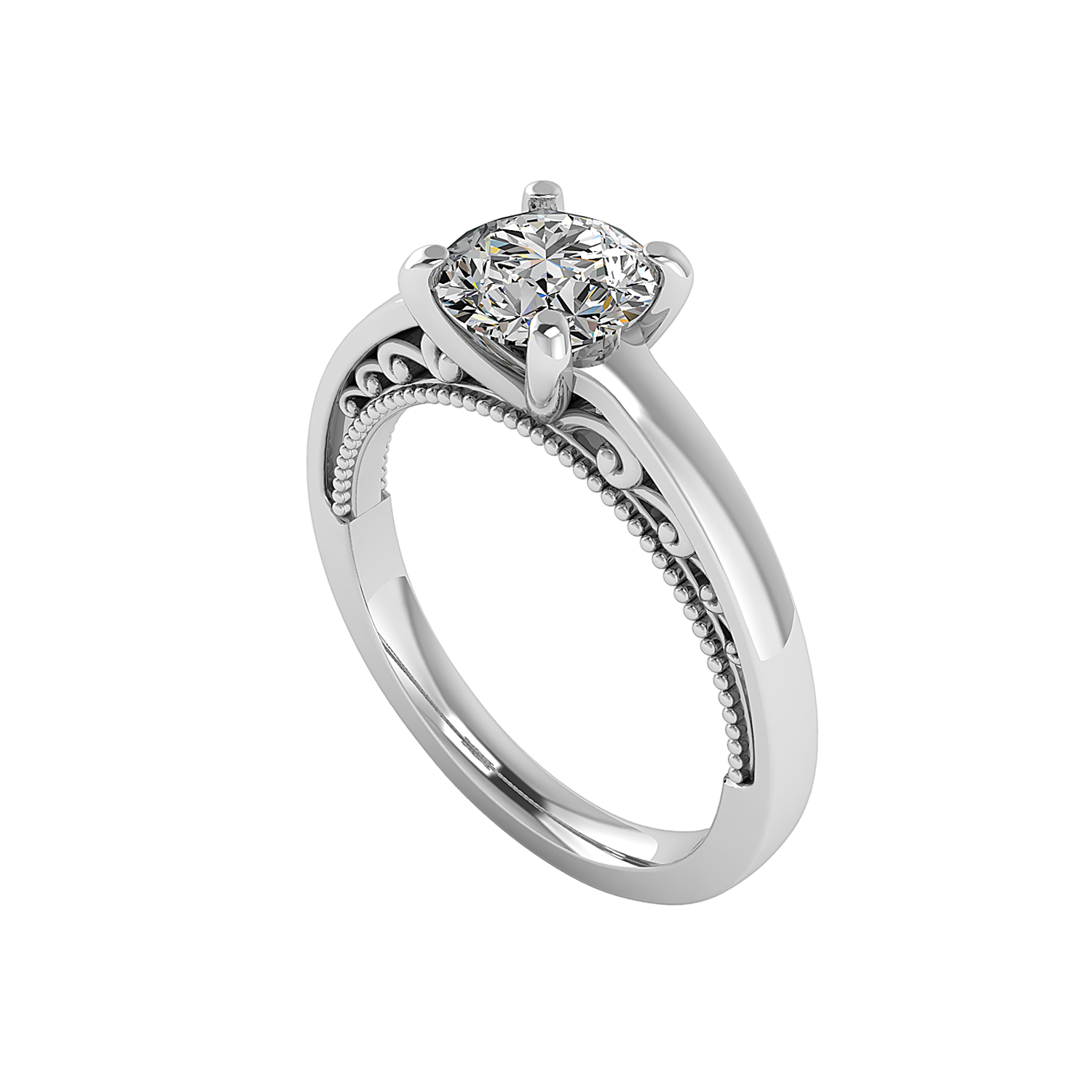 Melanie Filigree Solitaire Engagement Ring